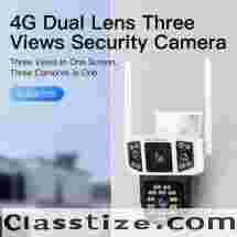 4G Dual Lens Three Views Security Camera