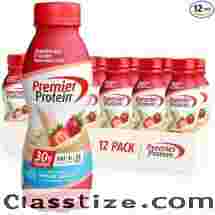 Premier Protein Liquid Protein Shake -24 Vitamins & Minerals/Nutrients to Support Immune Health, Strawberries, 11.5 Fl Oz Bottle (Pack of 12)