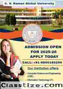 Admission Open 2025 at C. V. Raman Global University for CSE, IT & ECE Call 9800180290