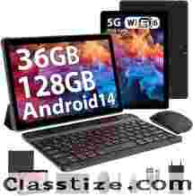 YUMKEM Android 14 Tablet 10 inch Tablets with 36GB 