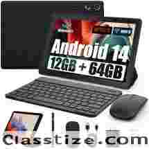 Android Tablet, 10.1 Inch Android 14 Tablet with 1280x800 IPS HD 