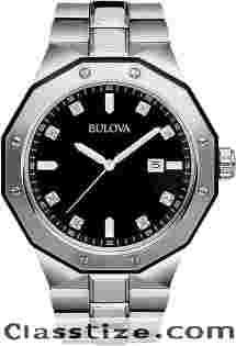 Bulova Men's Classic Stainless Steel 3-Hand Date Quartz Watch with 