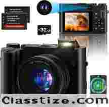 4K Digital Camera, 64MP Dual Cameras for Photography Autofocus