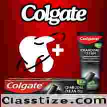 Colgate Charcoal Clean Black Gel Toothpaste With Charcoal Toothbrush (120g X 2)