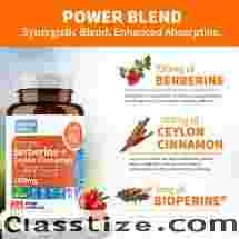 Clinical Grade Berberine Supplement 1500mg HCL plus Ceylon Cinnamon Weight Management