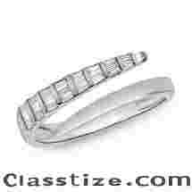 Triple Diamond Claw Silver Ring