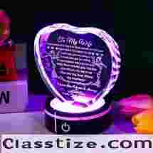 YWHL Gifts for Wife with Colorful LED Base I Love You Gifts